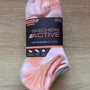 Sketchers Active Cotton Blend No Show Socks 6 Pairs